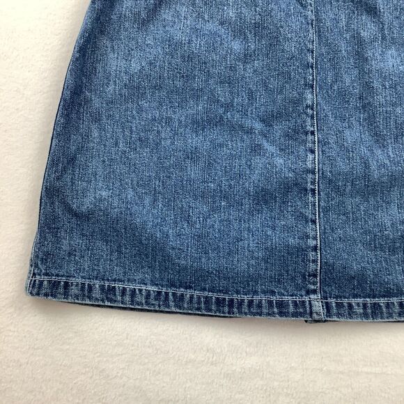 American Eagle Outfitters Denim Mini Skirt Women’s Size 8 Blue Jeans Snap Front - Picture 14 of 15